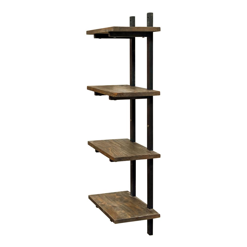 Pomona 48"H Metal and Solid Wood Wall Shelf. Picture 6