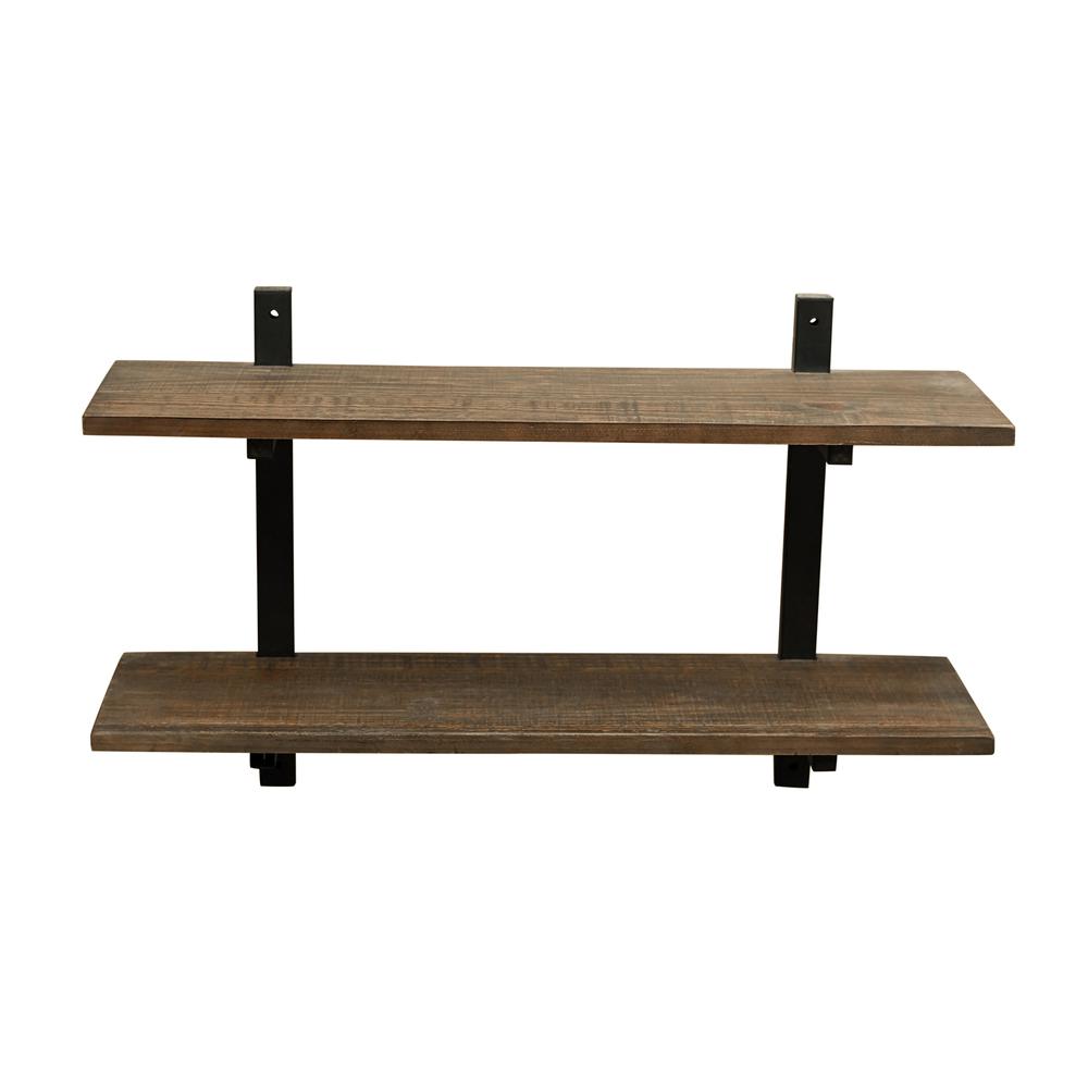 Pomona 36"W Metal and Solid Wood Wall Shelf. Picture 1