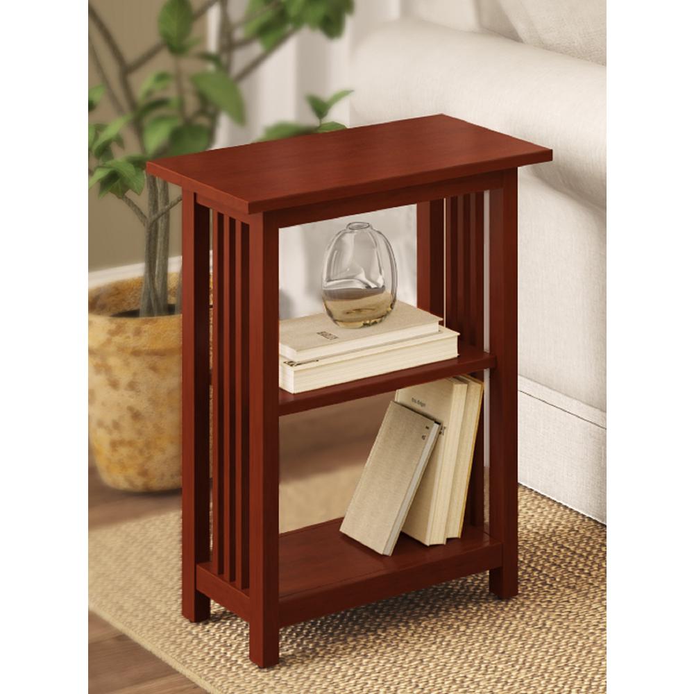 Mission 2 Shelf End Table, Cherry. Picture 5
