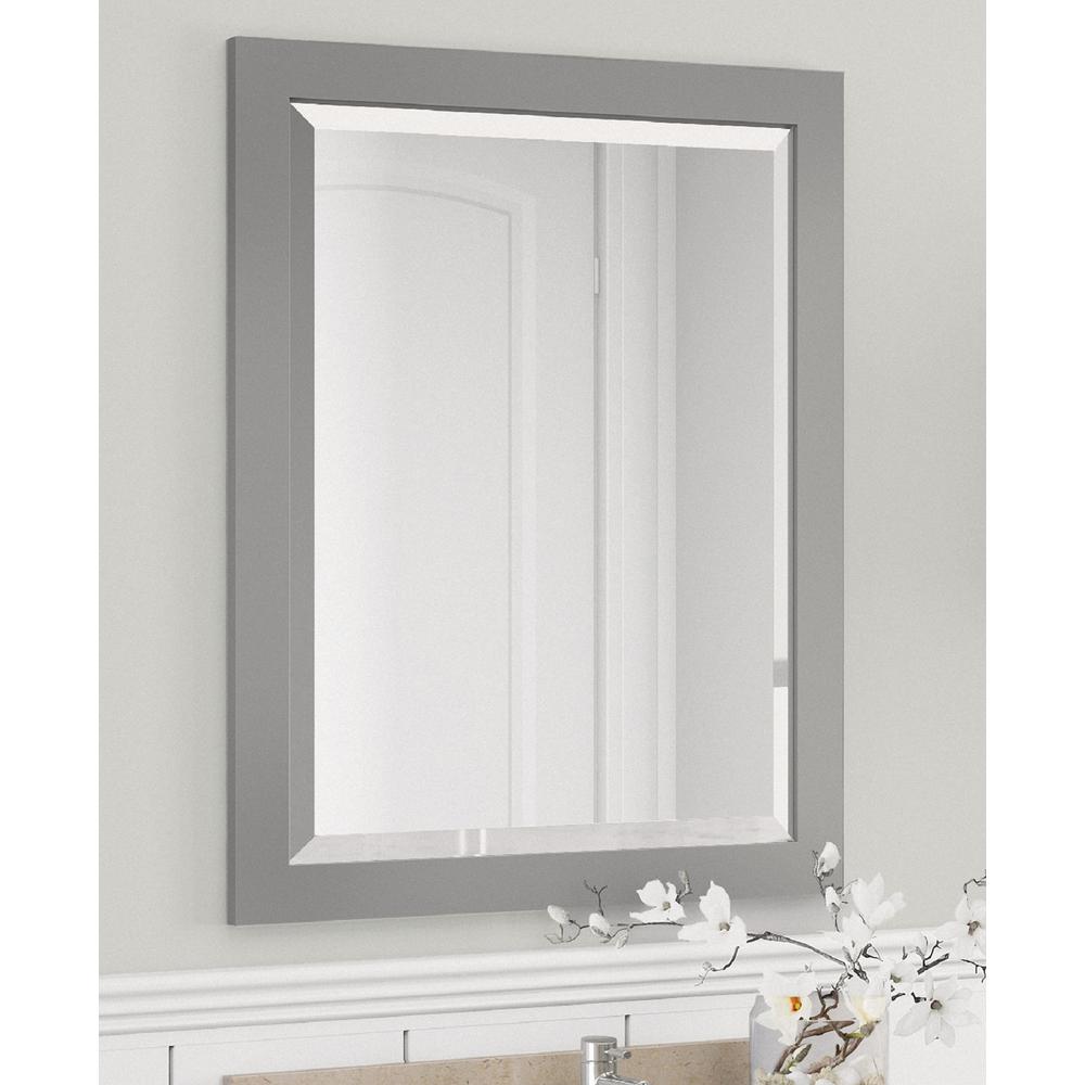 24" Beveled Bath Vanity Mirror, Gray. Picture 2