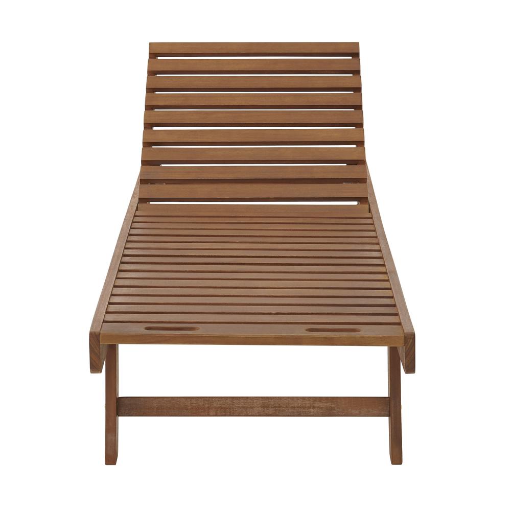 Caspian Eucalyptus Wood Outdoor Lounge Chair, Set of 2. Picture 3