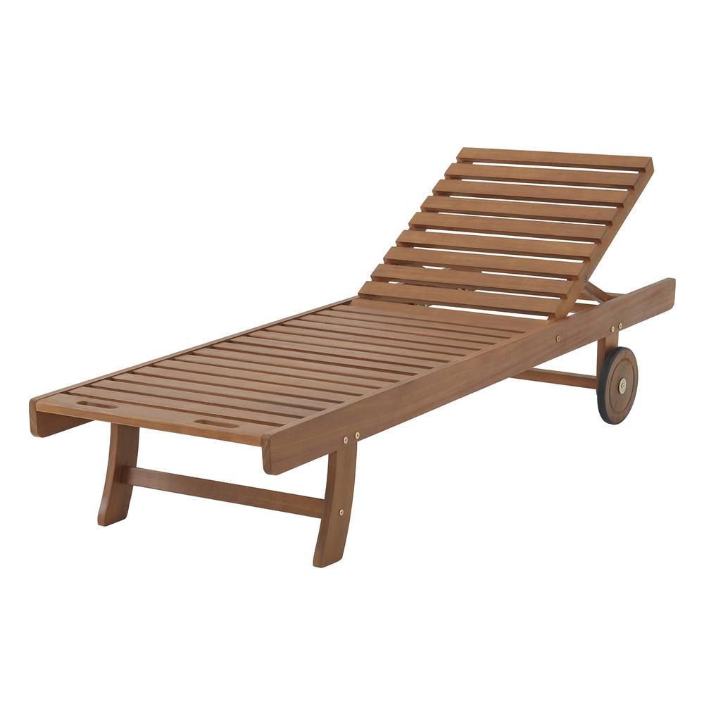Caspian Eucalyptus Wood Outdoor Lounge Chair. Picture 1
