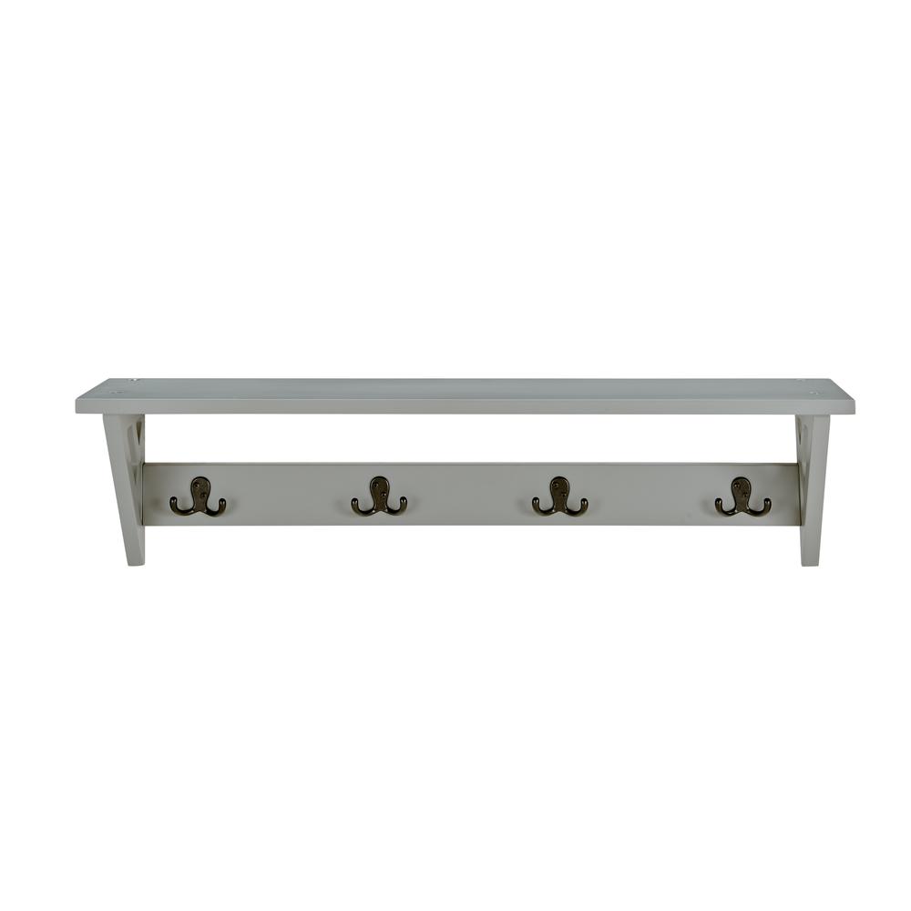 Coventry 36"W Coat Hook with Shelf, Gray. Picture 1