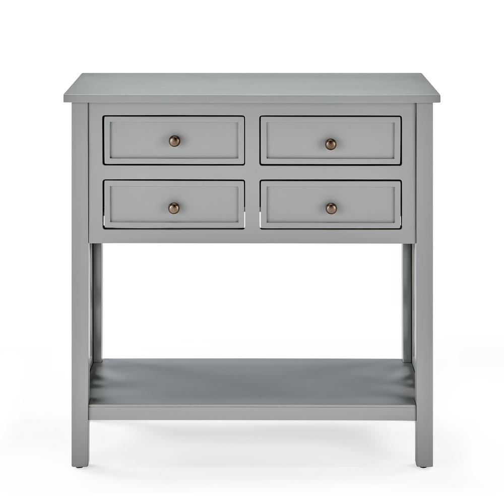 Coventry 32"W Wood Console Table with 4-Drawers, Gray. Picture 1