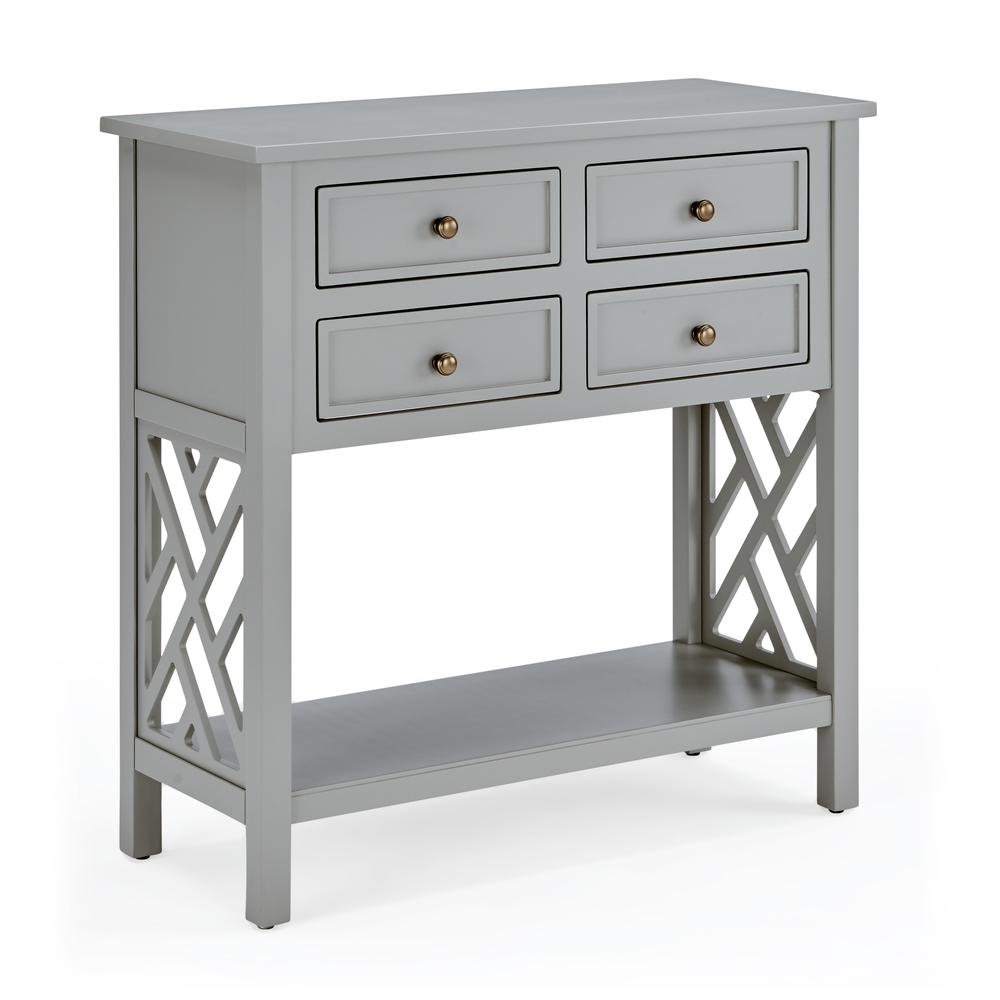 Coventry 32"W Wood Console Table with 4-Drawers, Gray. Picture 2