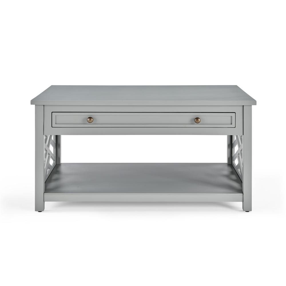 Coventry 36"W Wood Coffee Table with 1-Drawer, Gray. Picture 1
