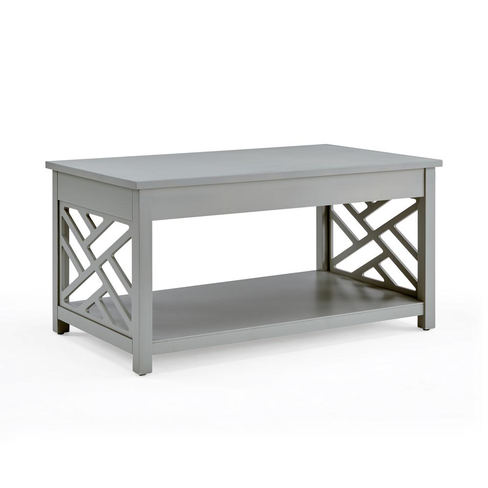 Coventry 36"W Wood Coffee Table, Gray. Picture 7