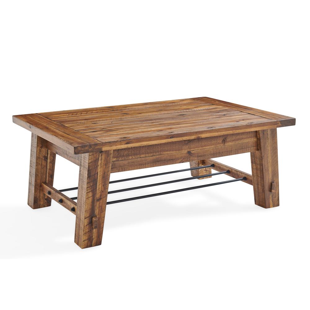 Durango Industrial Wood 48"L Coffee Table and Two End Tables, Set of 3. Picture 3