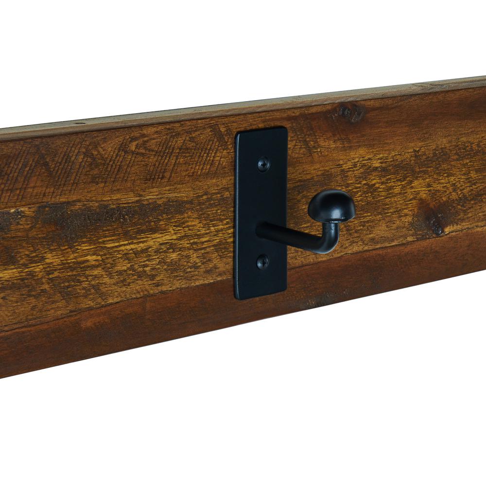 Durango 60" Industrial Wood Coat Hook Shelf and Bench Set. Picture 10