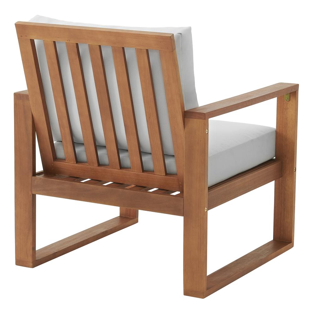 Grafton Eucalyptus Wood Outdoor Chair with Gray Cushions. Picture 4