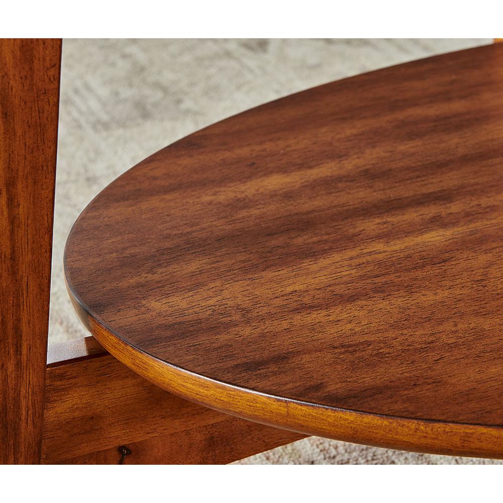 Monterey 20" Round Mid-Century Modern Wood End Table, Warm Chestnut. Picture 4