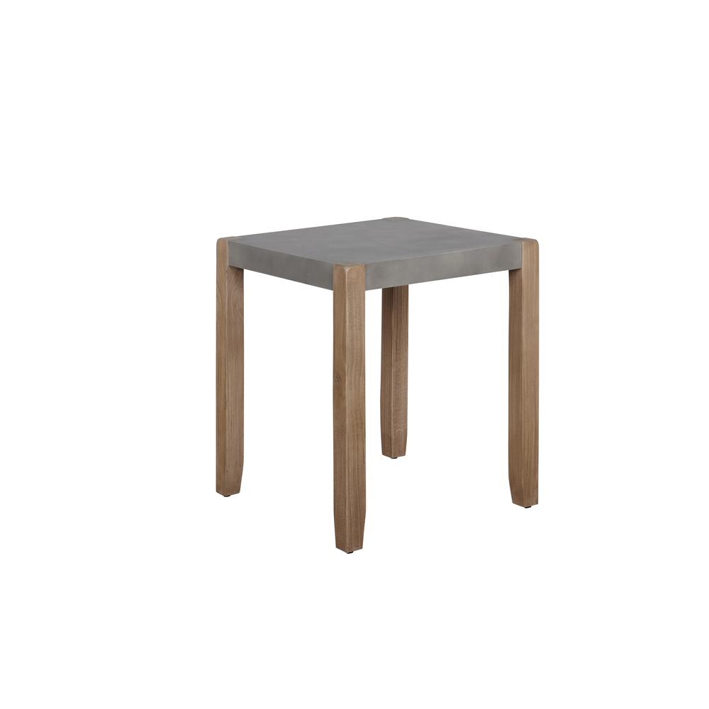 Newport 21" Square Faux Concrete and Wood End Table. Picture 1