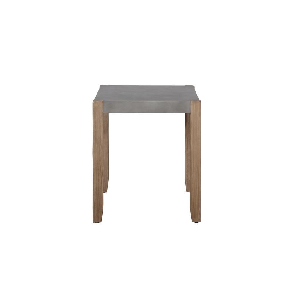 Newport 21" Square Faux Concrete and Wood End Table. Picture 5
