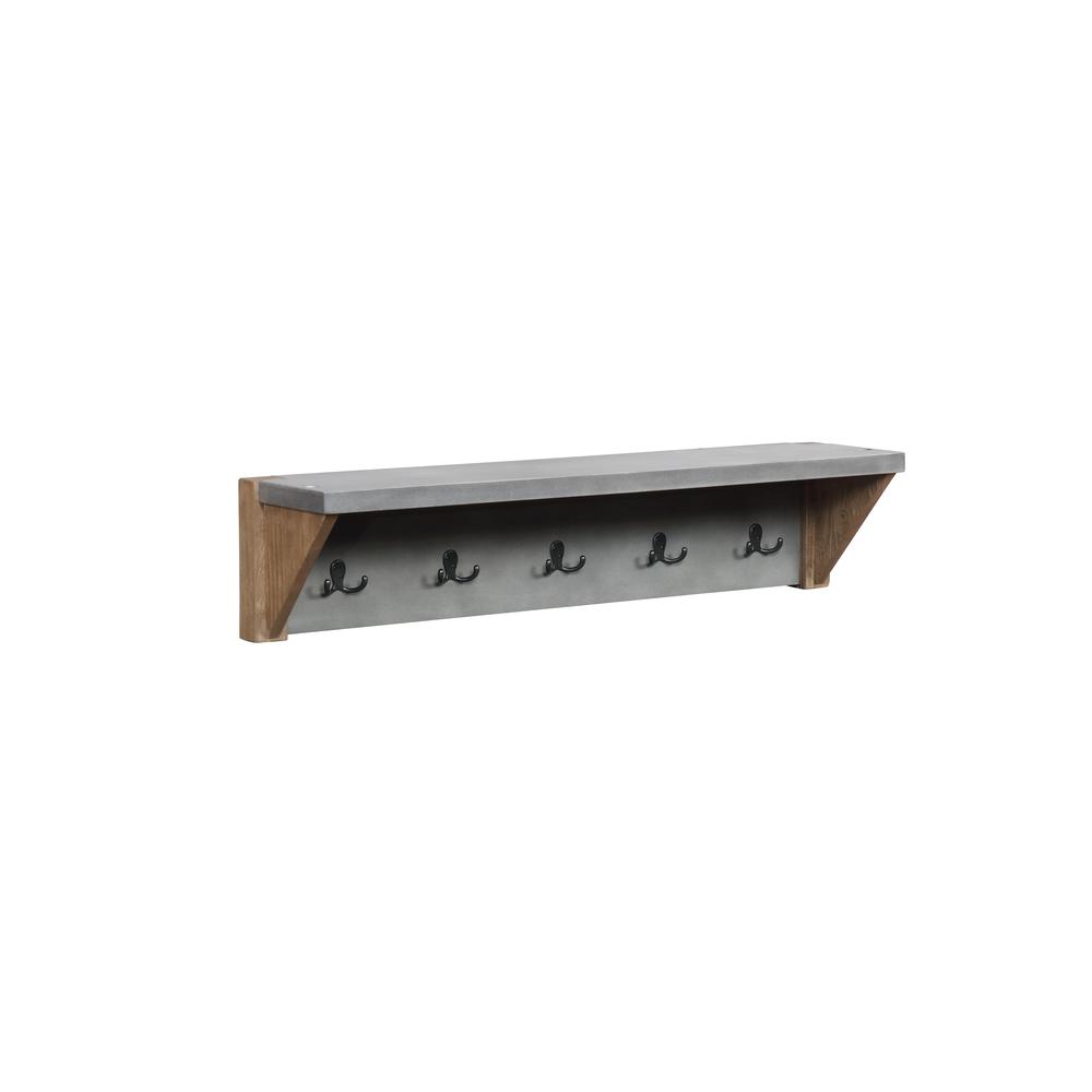 Newport 40" Coat Hook with Shelf and Faux Concrete Bench Set. Picture 6