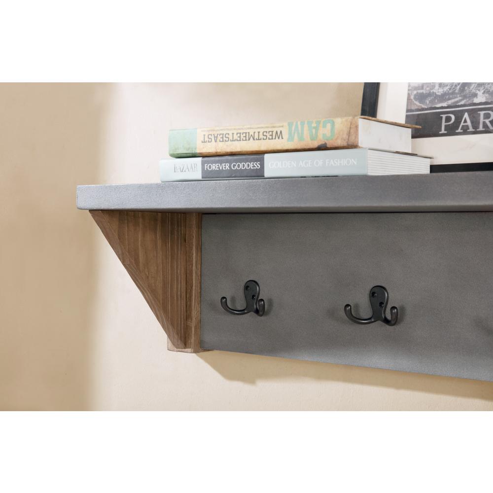 Newport 40" Coat Hook with Shelf and Faux Concrete Bench Set. Picture 2