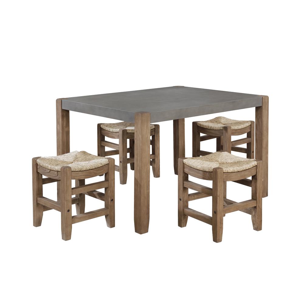 Newport 5-Piece Wood Dining Set with Table and Four Stools. Picture 1