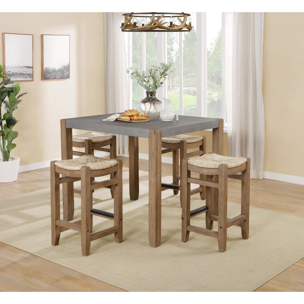 Newport 5-Piece Dining Set with 36"H Wood Counter-Height Dining Table and Four 26"H Stools. Picture 3
