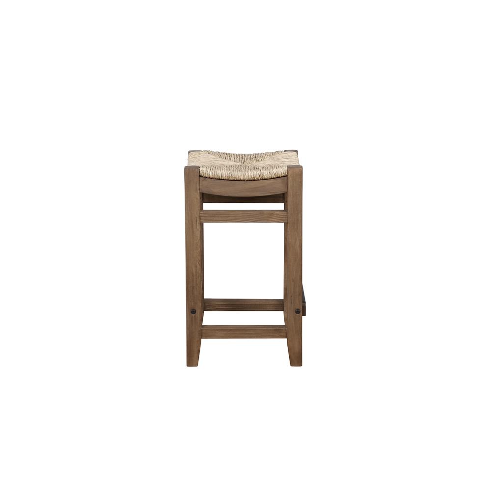 Newport 26"H Wood Counter Height Stool with Rush Seat. Picture 6