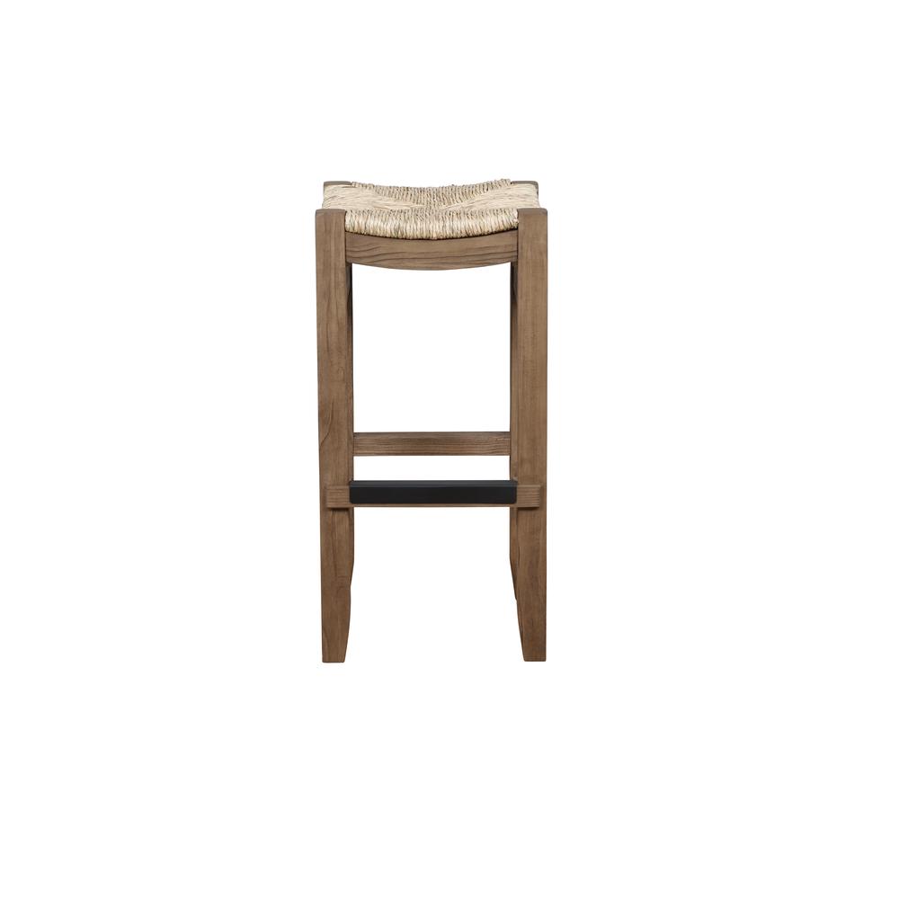 Newport 30"H Wood Bar Stool with Rush Seat. Picture 1