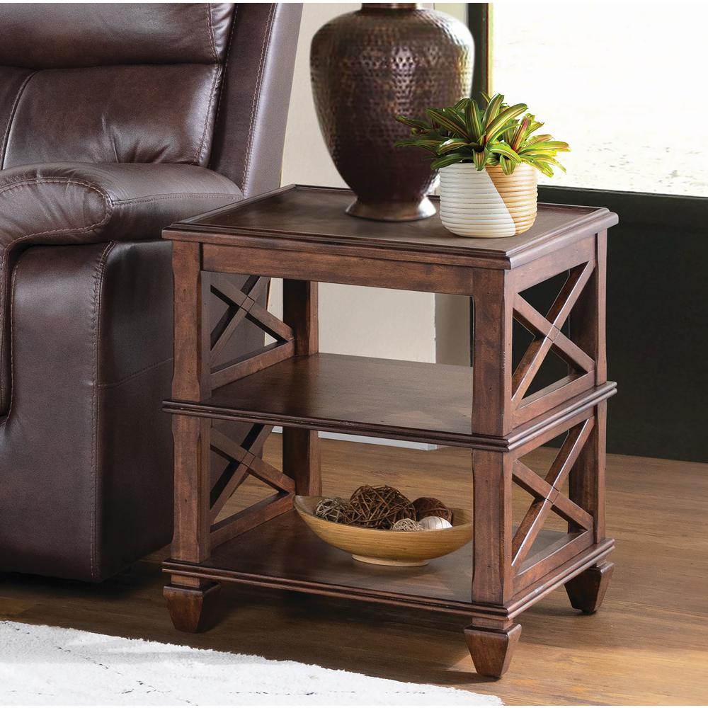 Stockbridge 3-Piece Wood Living Room Set with 45"L Coffee Table and Two 2 -Shelf End Tables. Picture 12