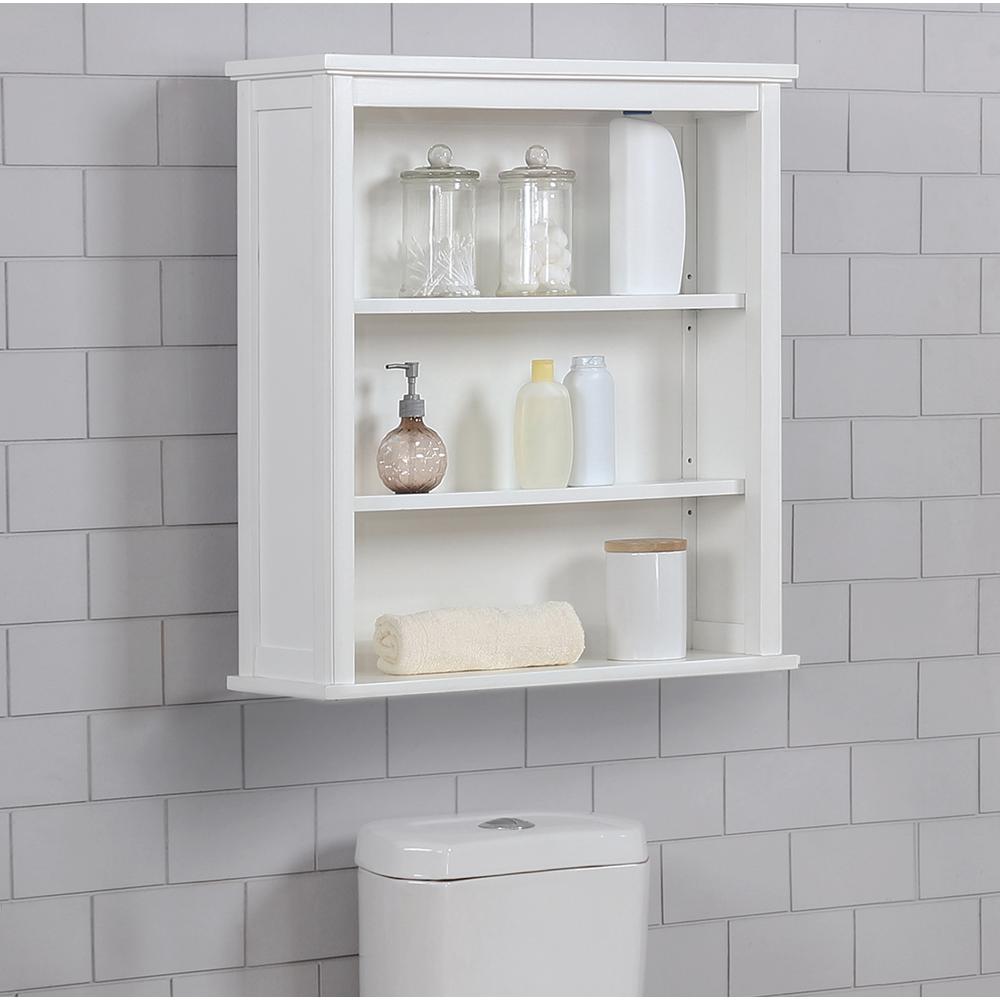 Dorset 27"W x 29"H Wall Mounted Bath Storage Cabinet with Two Open Shelves. Picture 3