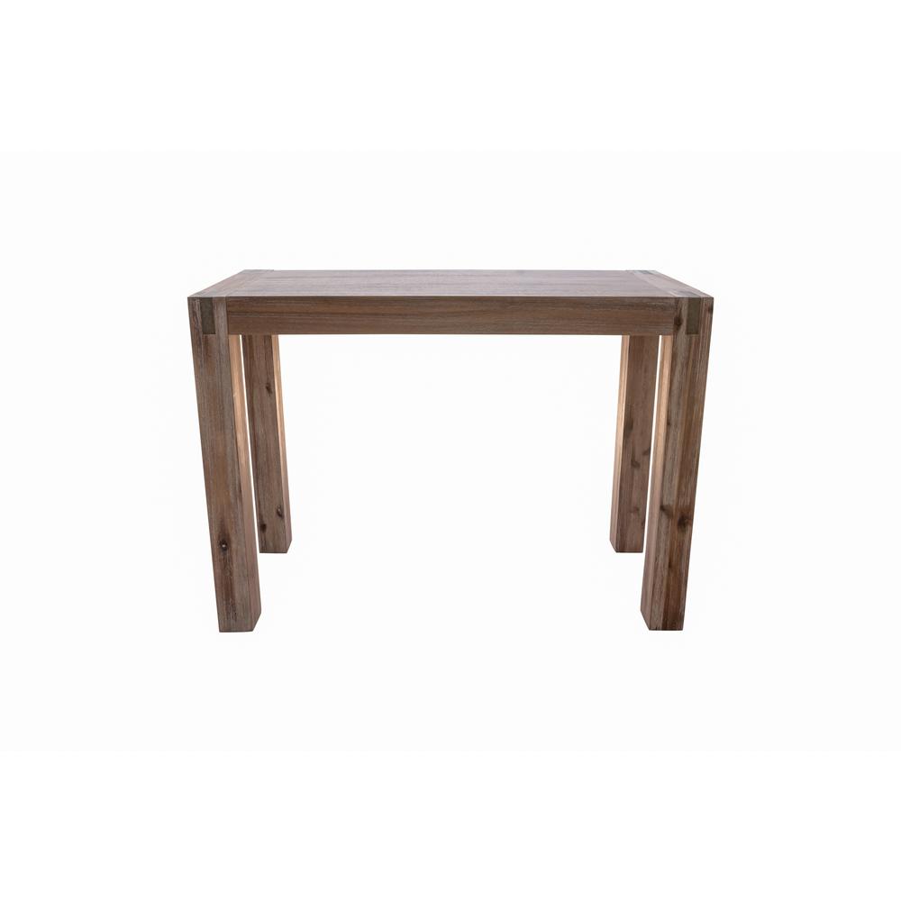 Woodstock Acacia Wood with Metal Inset Media Console Table, Brushed Driftwood. Picture 5