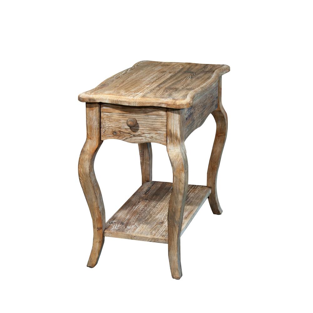 Rustic - Reclaimed Chairside Table, Driftwood. Picture 3