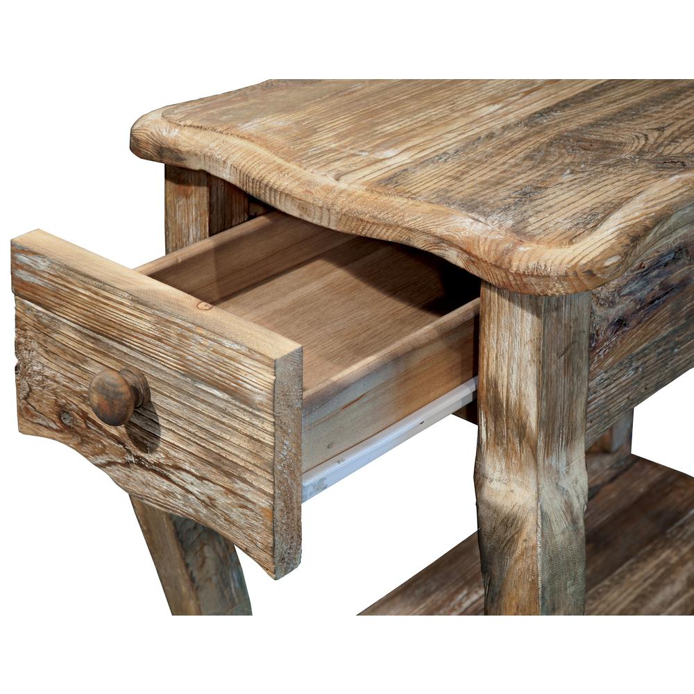 Rustic - Reclaimed Chairside Table, Driftwood. Picture 4