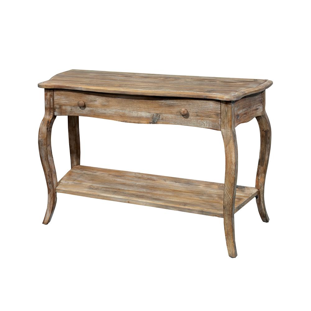 Rustic - Reclaimed Media/Console Table, Driftwood. Picture 6