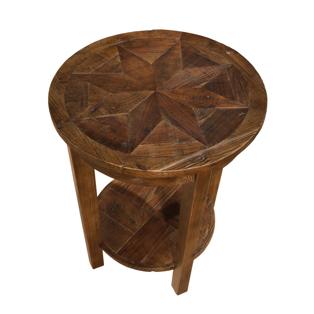 Revive - Reclaimed Round End Table, Natural. Picture 5