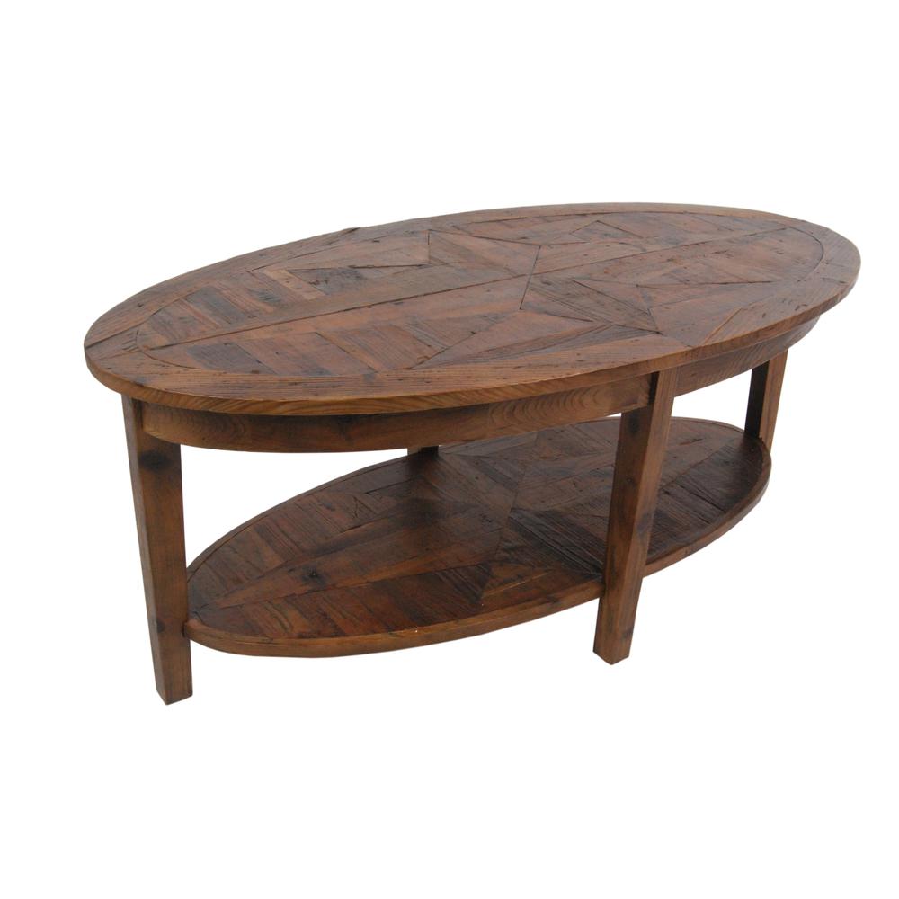 Revive - Reclaimed 48" Oval Coffee Table, Natural. Picture 6