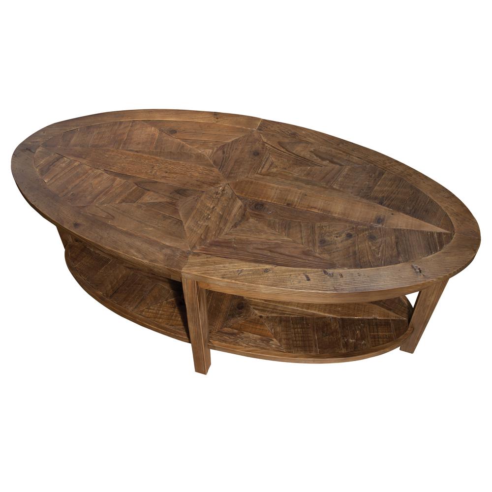 Revive - Reclaimed 48" Oval Coffee Table, Natural. Picture 8