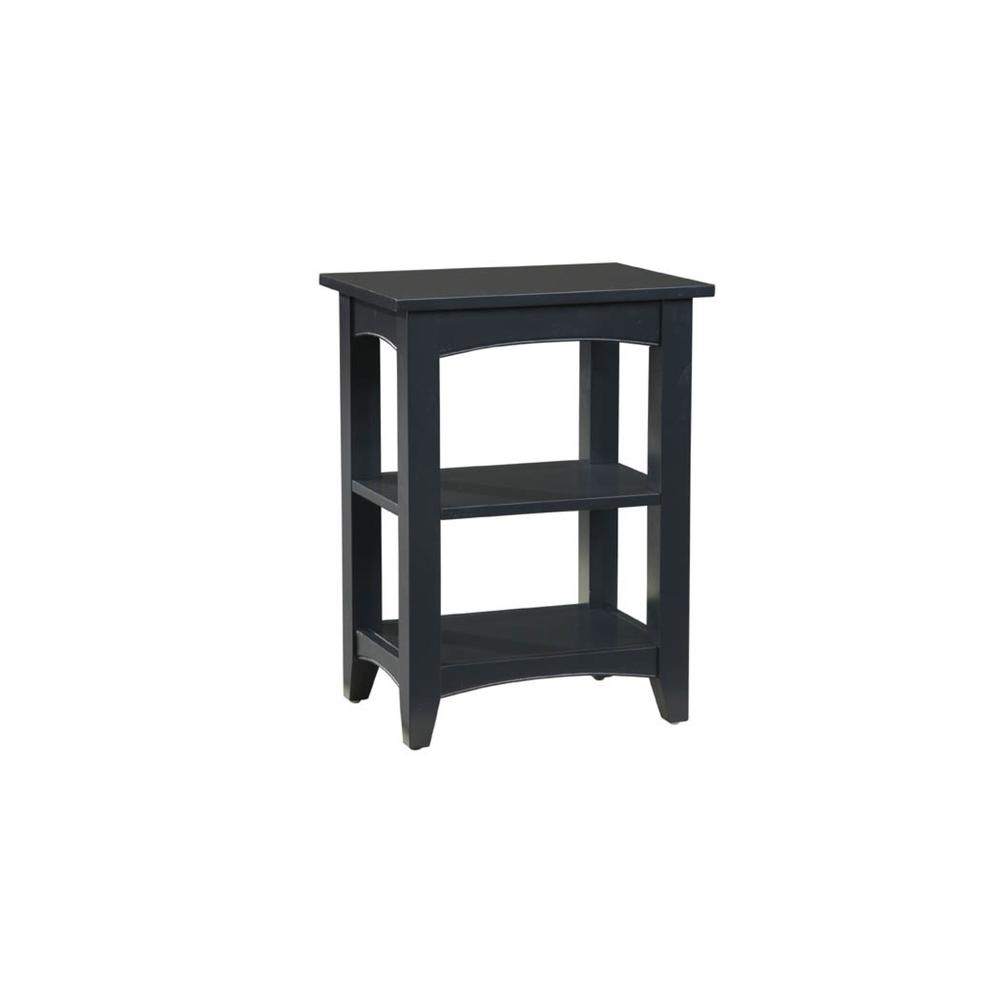 Shaker Cottage 2 Shelf End Table, Charcoal Gray. Picture 1