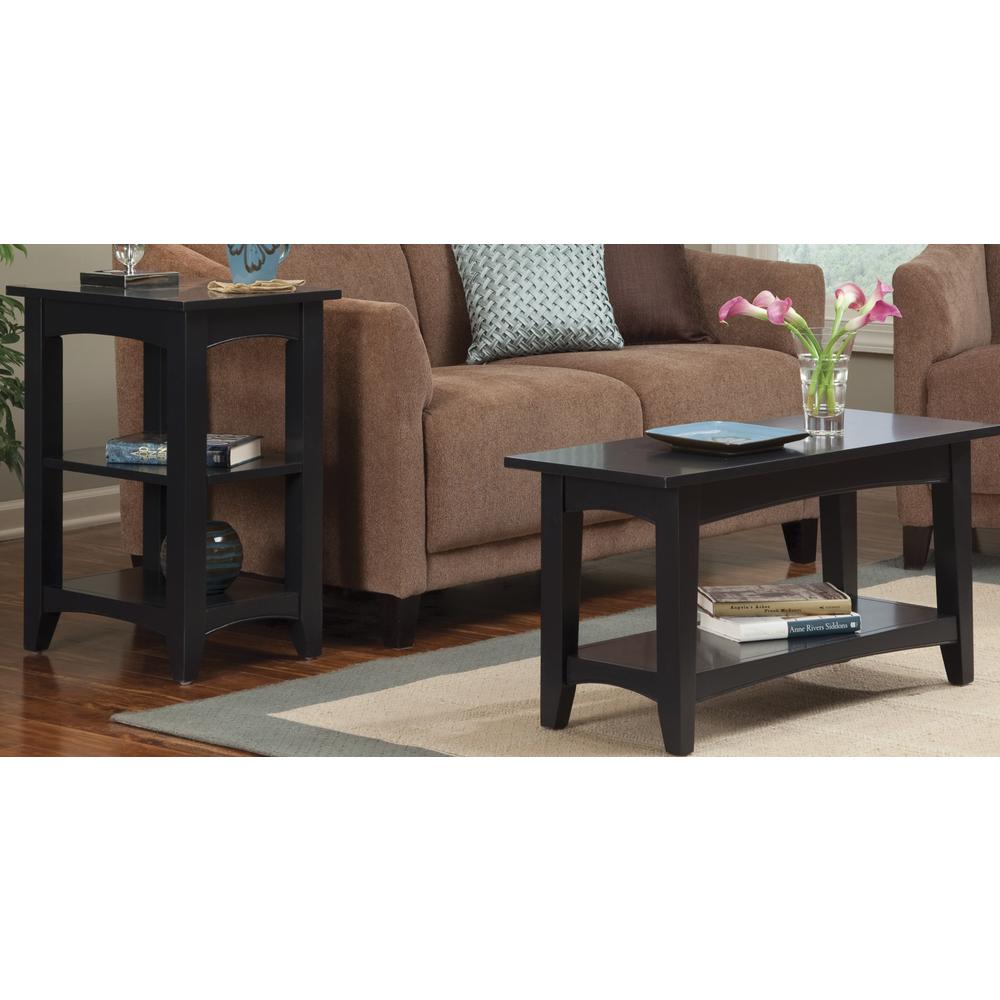 Shaker Cottage 2 Shelf End Table, Charcoal Gray. Picture 2