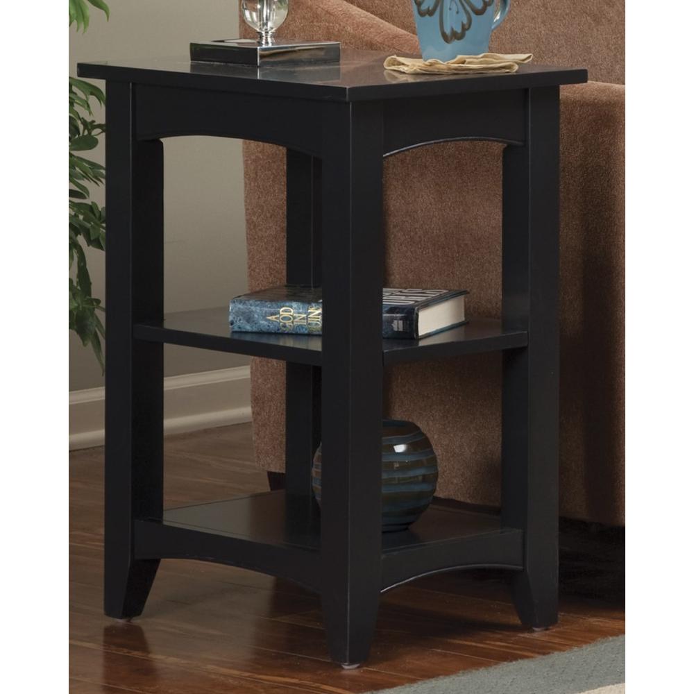 Shaker Cottage 2 Shelf End Table, Charcoal Gray. Picture 3