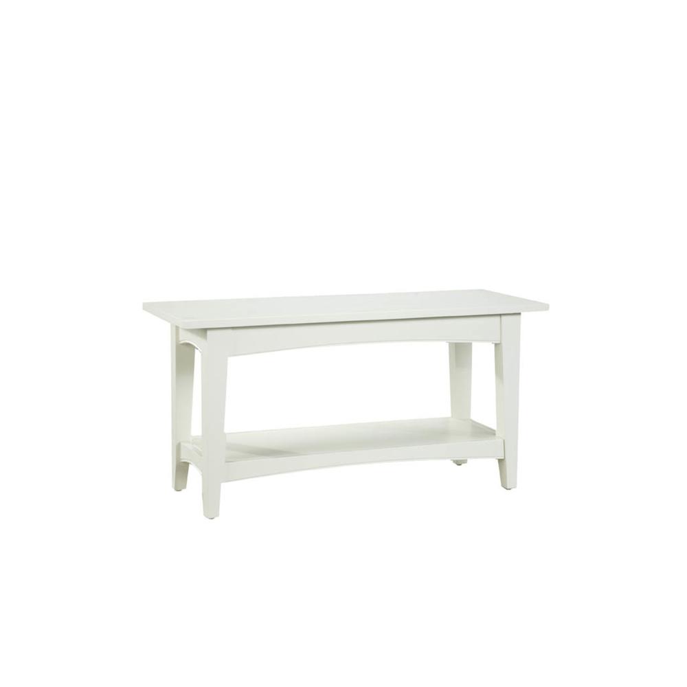 Shaker Cottage Bench with Shelf, Ivory. Picture 3