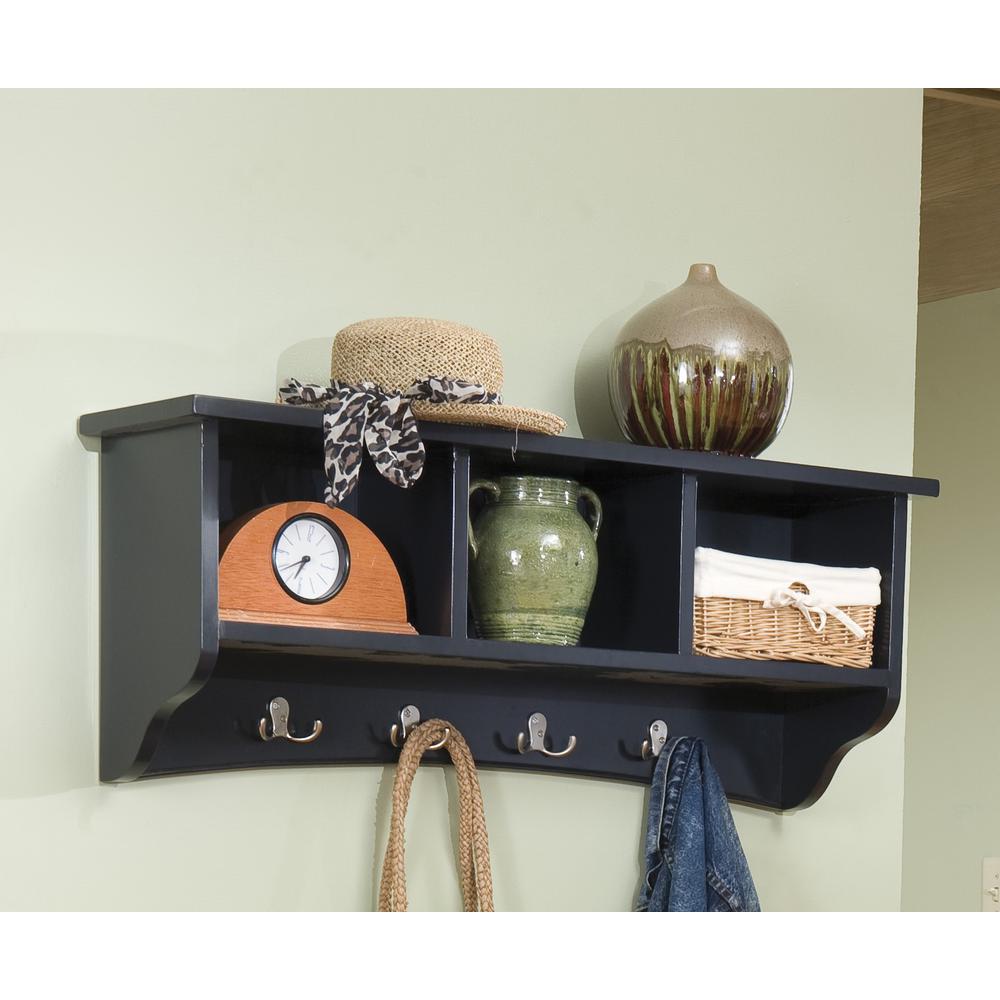 Shaker Cottage Storage Coat Hook, Charcoal Gray. Picture 2