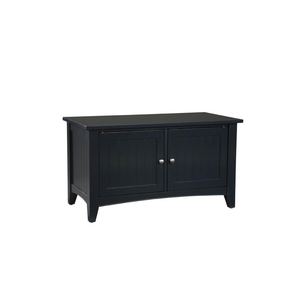 Shaker Cottage Storage Cabinet Bench, Charcoal Gray. Picture 2