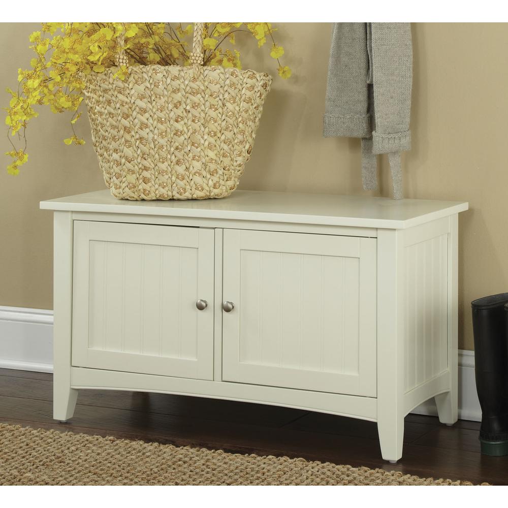 Shaker Cottage Storage Cabinet Bench, Ivory. Picture 3