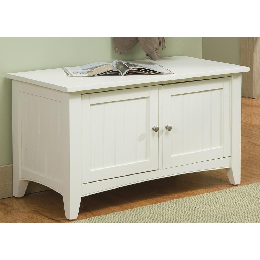 Shaker Cottage Storage Cabinet Bench, Ivory. Picture 4