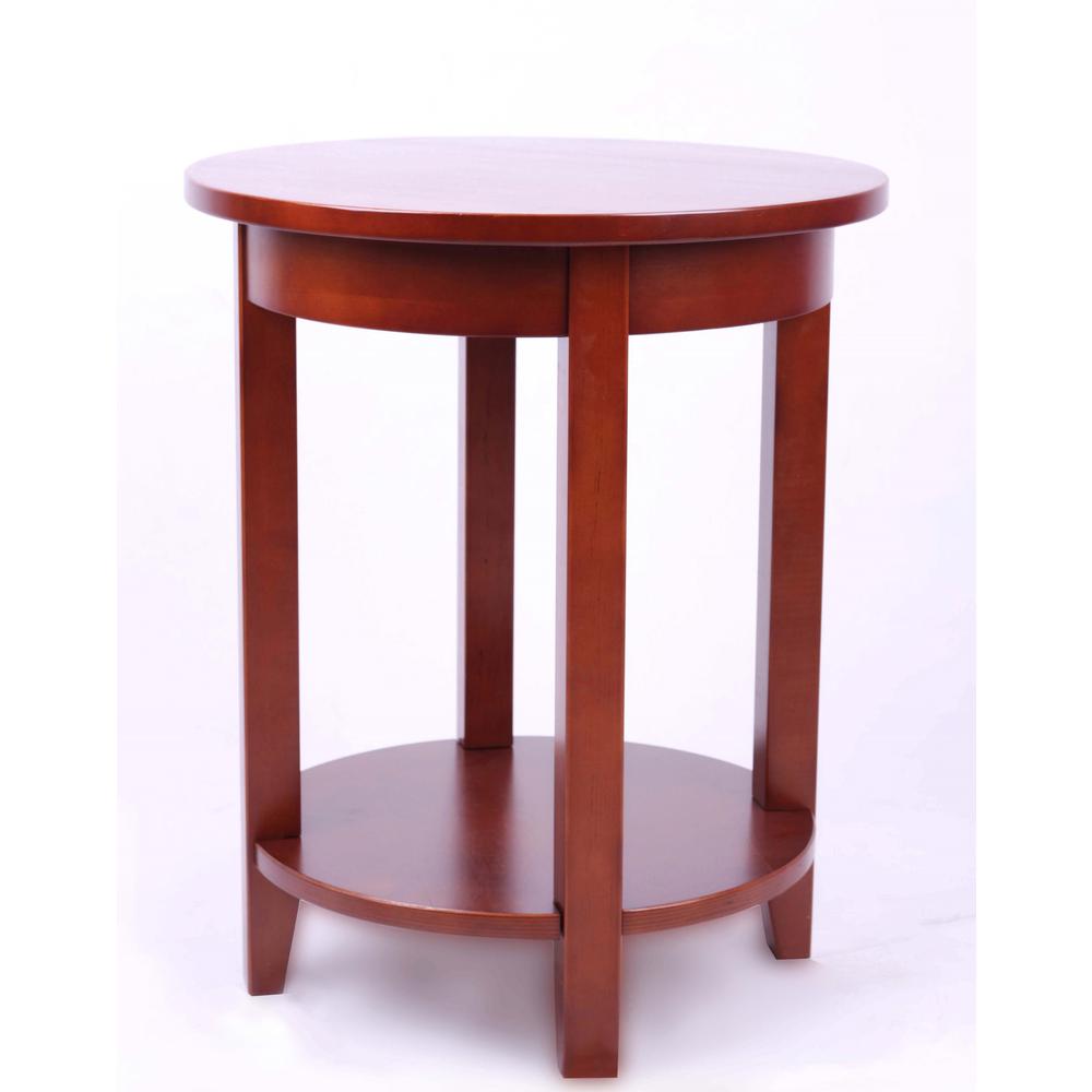 Shaker Cottage Round Accent Table, Cherry. Picture 3