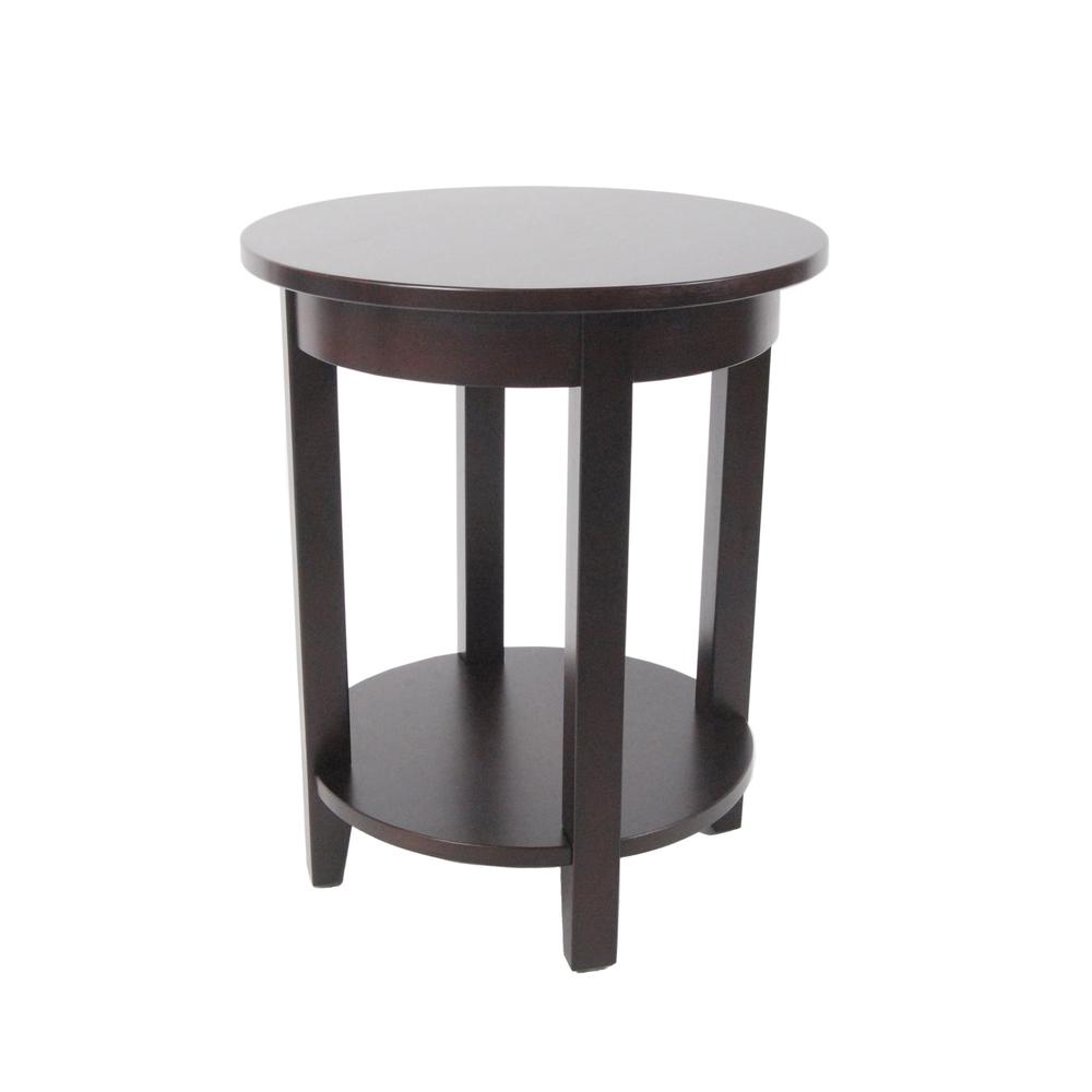 Shaker Cottage Round Accent Table, Espresso. Picture 3