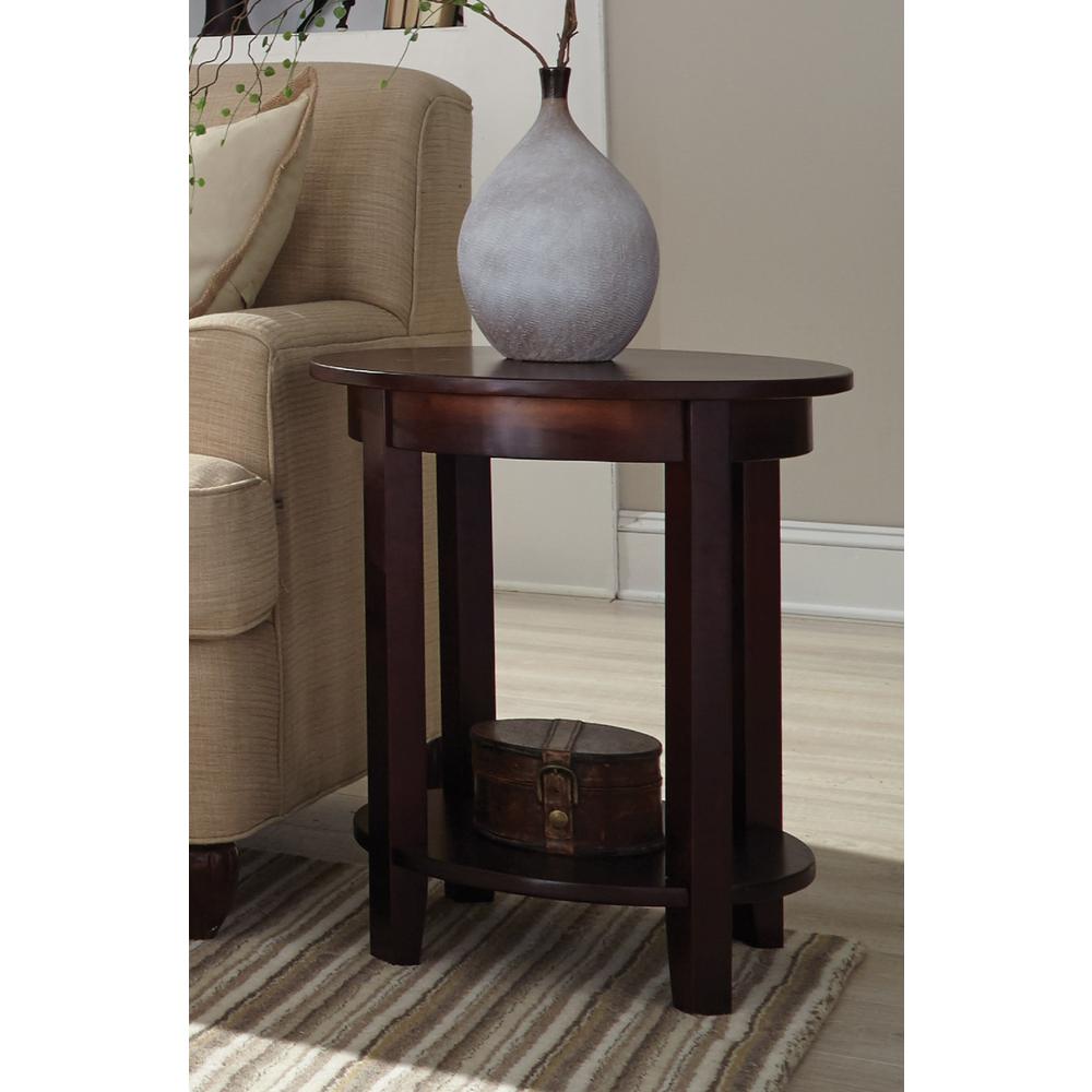 Shaker Cottage Round Accent Table, Espresso. Picture 4