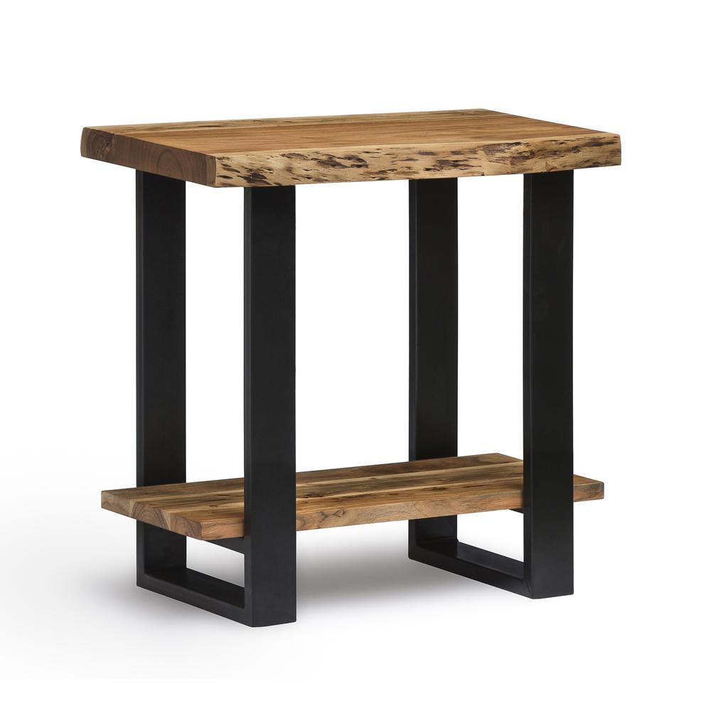 Alpine Natural Live Edge Wood End Table. Picture 1