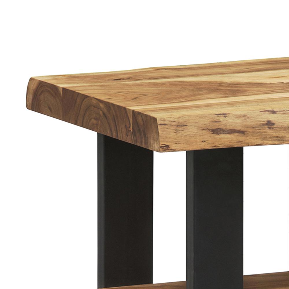 Alpine Natural Live Edge Wood 2-Shelf End Table. Picture 2