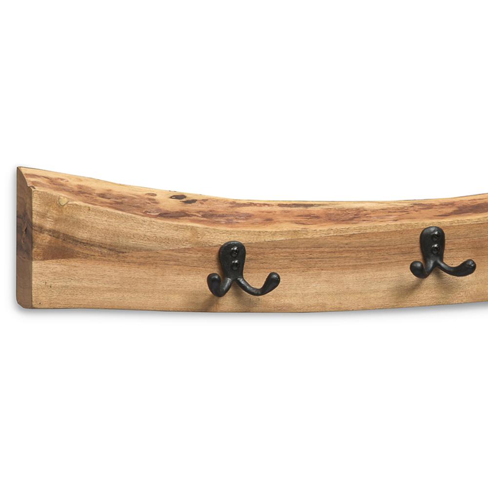 Alpine Natural Live Edge 36" Bench with Coat Hook Set. Picture 6