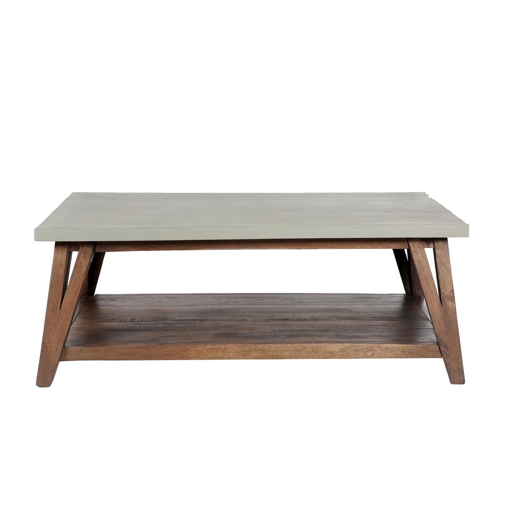 Brookside 48"W Wood with Concrete-Coating Coffee Table. Picture 4