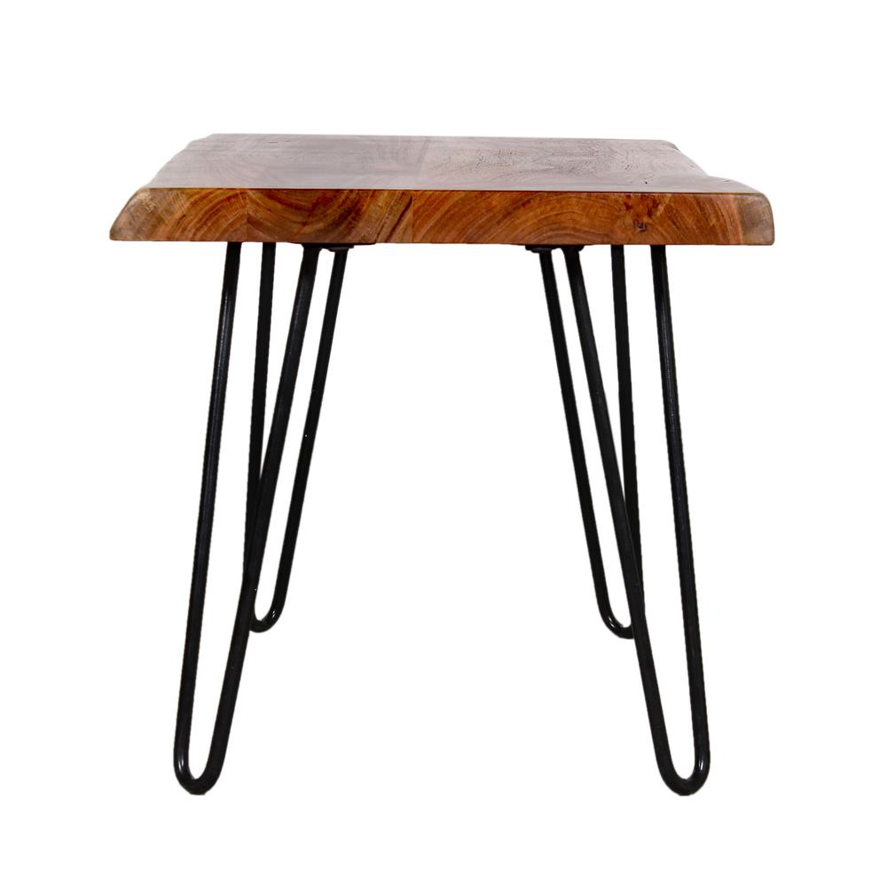 Hairpin Natural Live Edge End Table, Natural. Picture 2