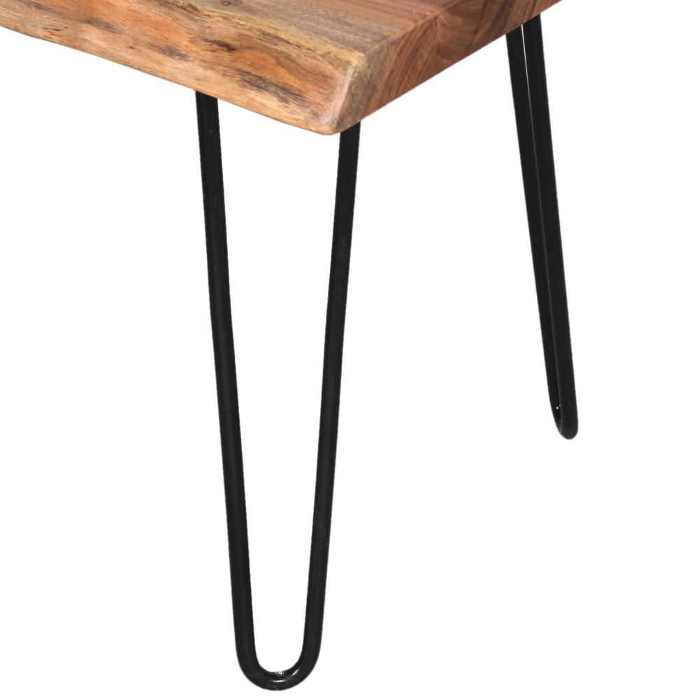 Hairpin Natural Live Edge End Table, Natural. Picture 5
