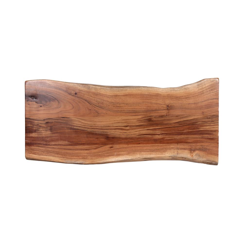 Hairpin Natural Live Edge Wood with Metal 48" Bench, Natural. Picture 4